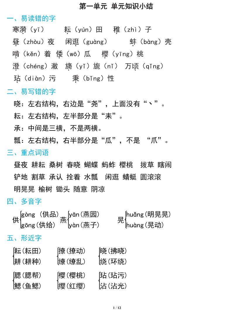 语文五年级下册期中复习知识要点 - 奥一学习网 WWW.AYW.CC