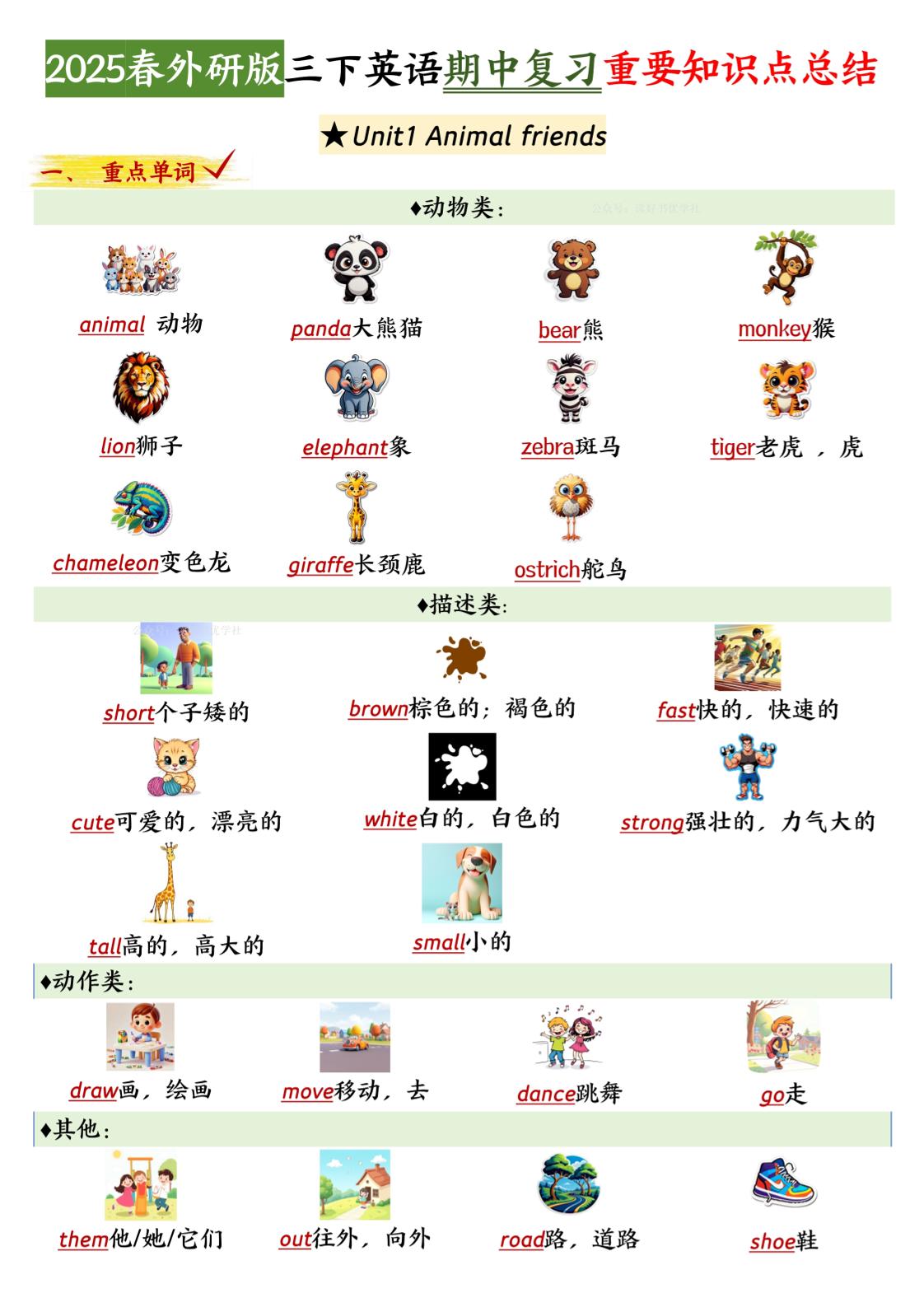 三下英语外研期中知识清单2 - 奥一学习网 WWW.AYW.CC