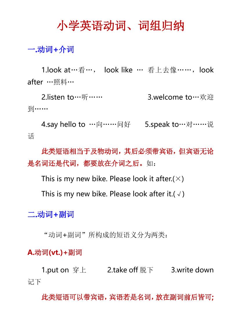 六年级下英语小学动词、词组归纳 - 奥一学习网 WWW.AYW.CC